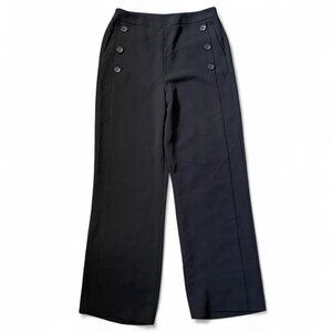 Size 8 Black Trouser Wide Leg for Work With Buttons, Formal